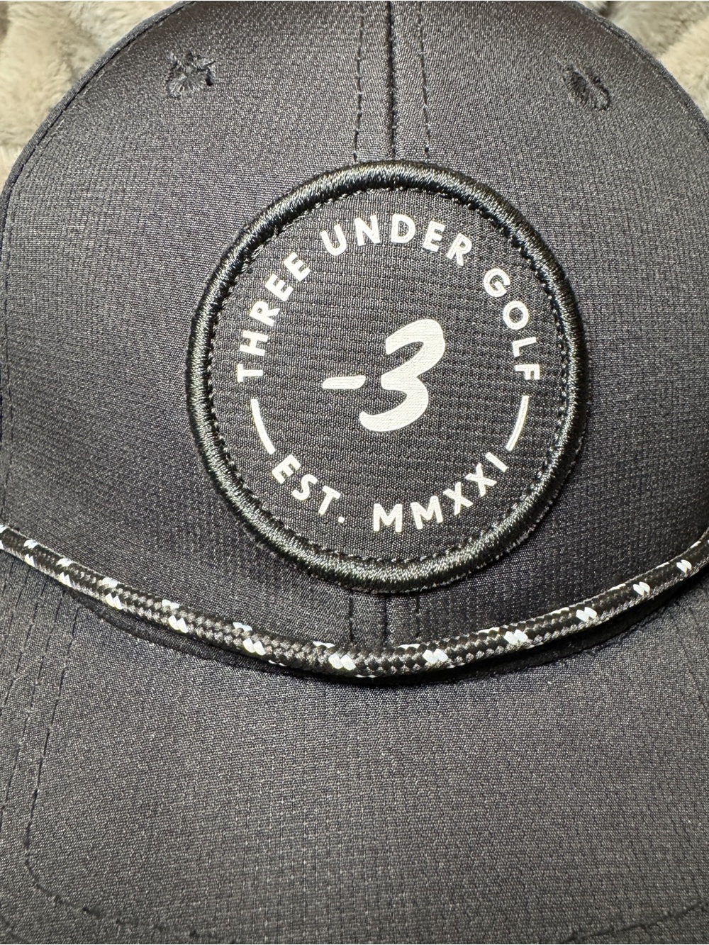 Black Rope-Trim Performance Cap - Picture 2 of 6